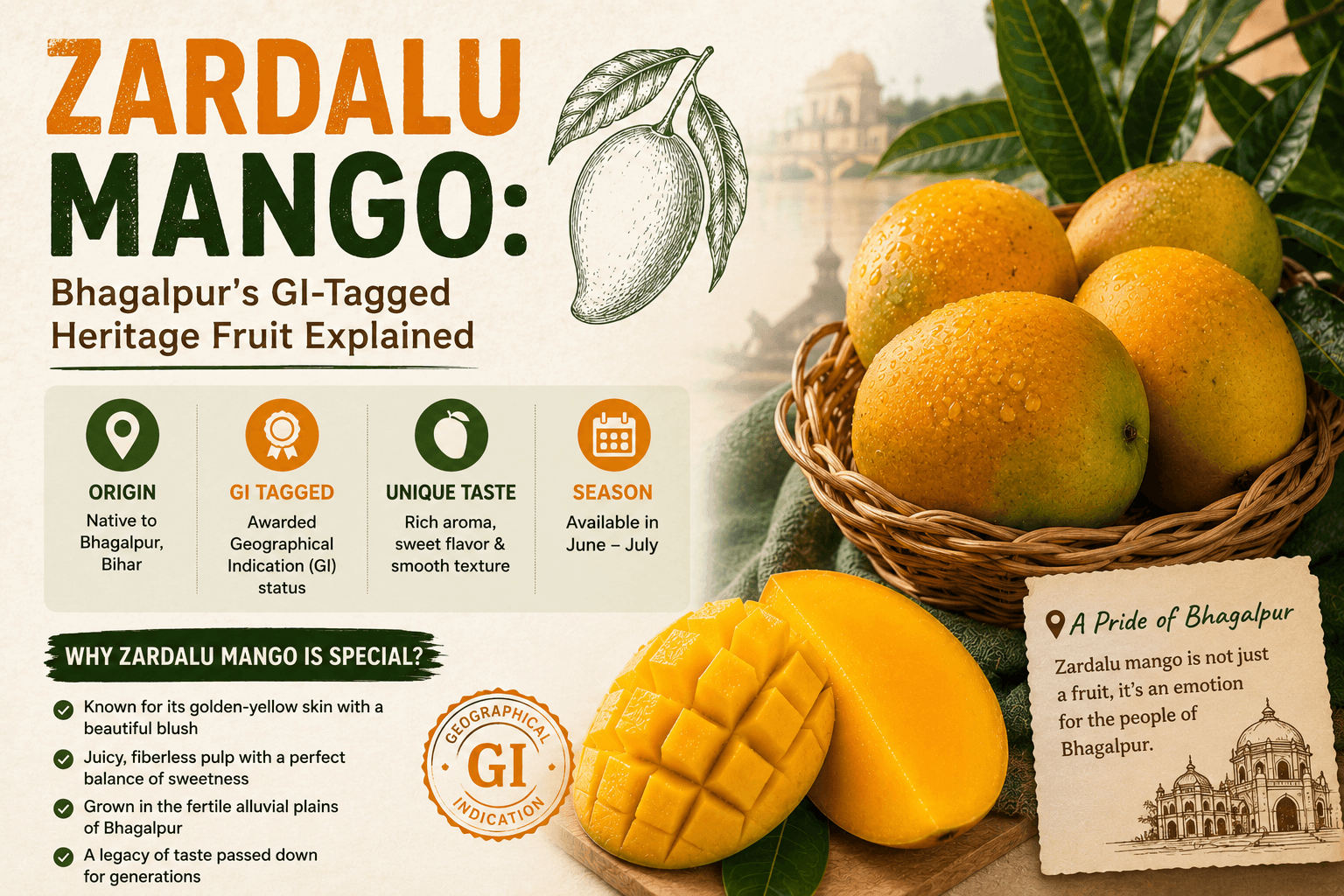 Zardalu Mango: Bhagalpur's GI-Tagged Heritage Fruit Explained