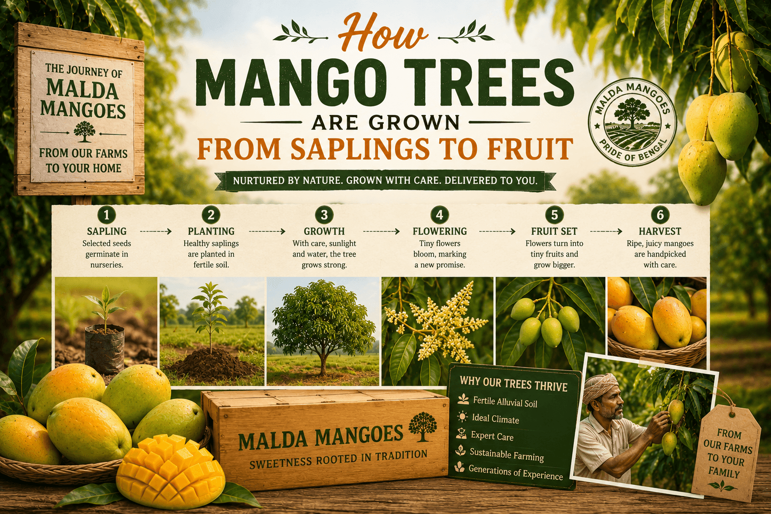 How Mango Trees Are Grown from Saplings to Fruit