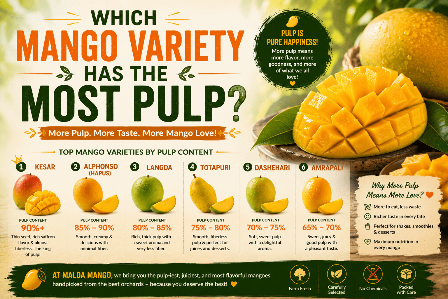 Which Mango Variety Has the Most Pulp?