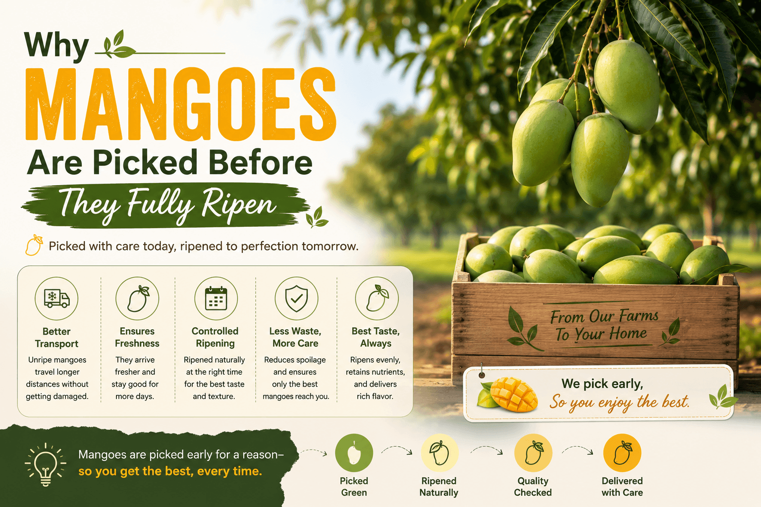 Why Mangoes Are Picked Before They Fully Ripen